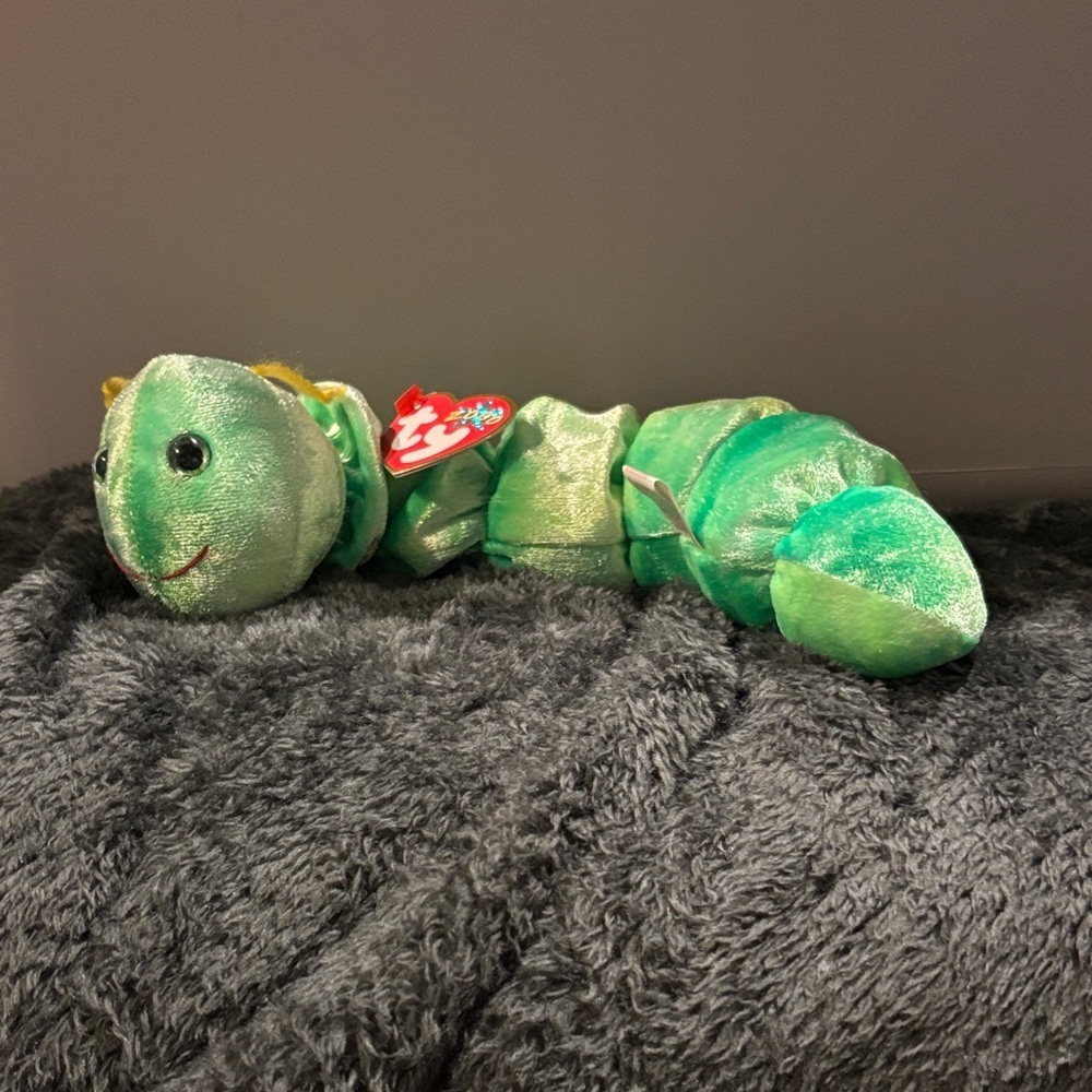 Retired 2000 Ty Plush Green Caterpillar-Squirmy